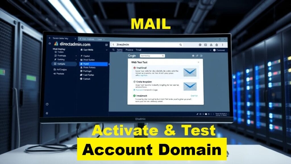 directadmin mail activation live testing account domain