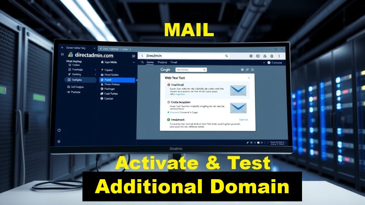 activate and test mail for an additional domain on a directadmin vps