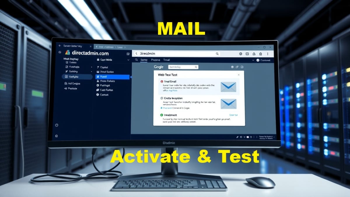 directadmin mail activation live testing account domain