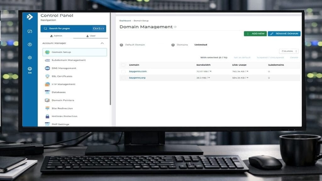 directadmin vps account domain setup foundation